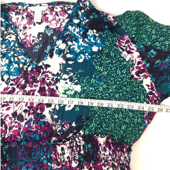 London Times Woman Peasant Balloon Sleeve Garden Floral Maxi Dress Size 20W - Picture 8 of 11